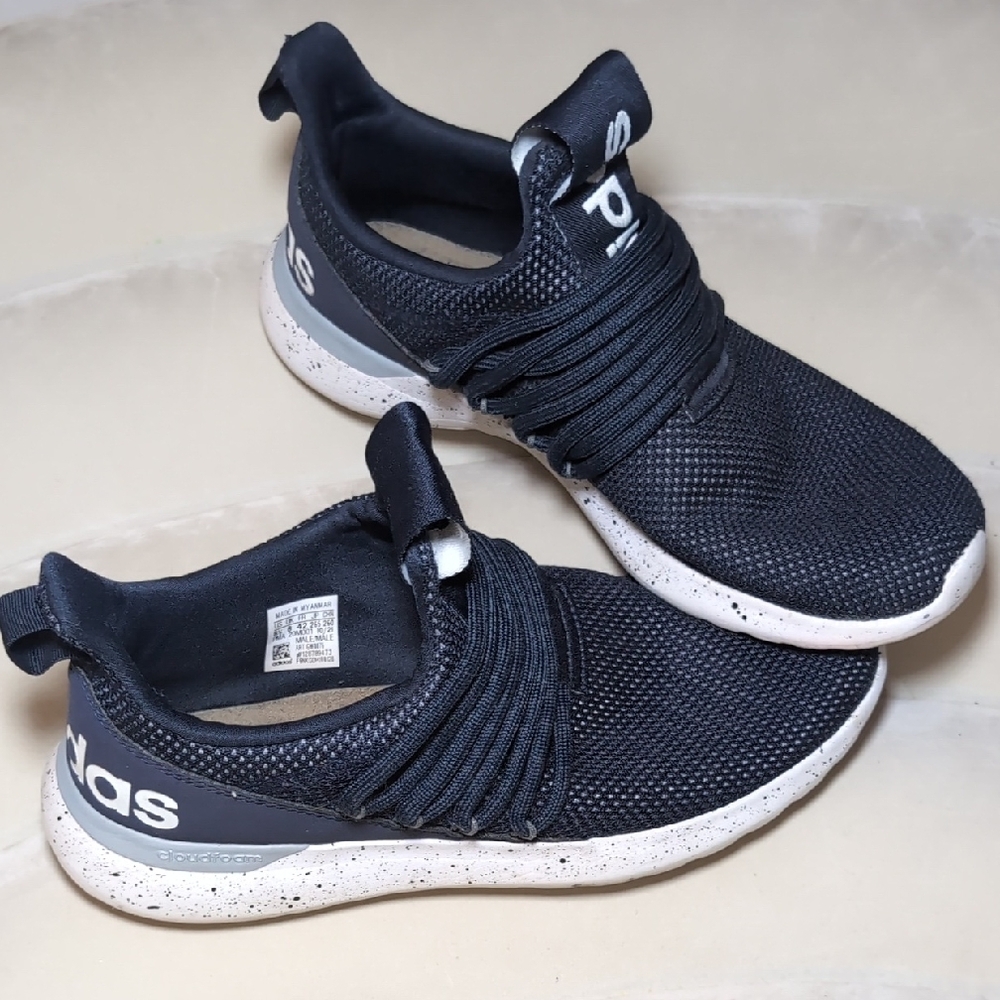 Adidas Black Knit Sneakers with White Speckled Soles